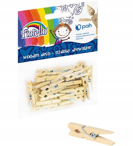 ⁨Ozdoby drewniene FIORELLO GR-WD647 spinacz mały (25) 170-2517⁩ w sklepie Wasserman.eu