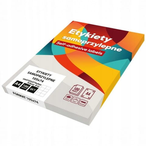 ⁨Etykiety A4 białe BASIC (100ark) 105x74mm eta4105x074wbas⁩ w sklepie Wasserman.eu