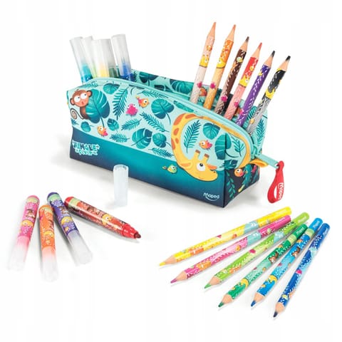⁨Piórnik MAPED Jungle Fever 12 kredek+ 12 flamastrów 984732⁩ w sklepie Wasserman.eu