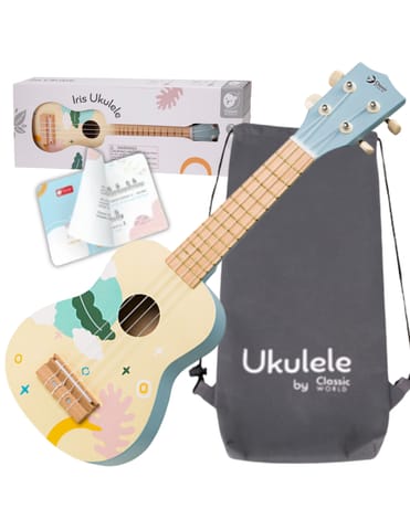⁨CLASSIC WORLD Drewniane Ukulele Gitara dla Dzieci Niebieskie⁩ w sklepie Wasserman.eu