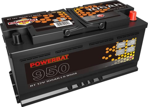 ⁨Akumulator AGM samochodowy START-STOP POWERBAT L6 12 V 105 Ah⁩ w sklepie Wasserman.eu