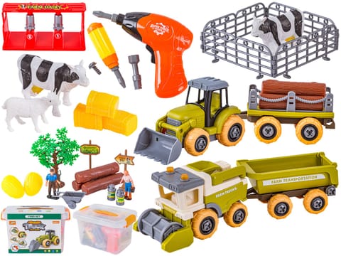 ⁨Farma Traktor Kombajn Do Skręcania Gospodarstwo Rolne Zestaw Majsterkowicza Rolnika Traktor Kombajn Zwierzęta Wkrętarka⁩ w sklepie Wasserman.eu