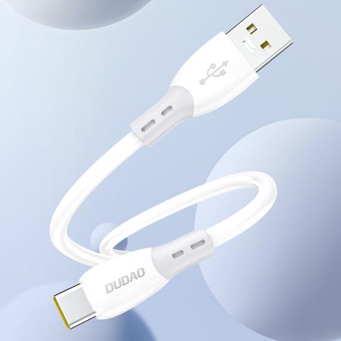 ⁨Kabel przewód z silikonowym oplotem USB-A - USB-C L25ST 5A 1m - biały⁩ w sklepie Wasserman.eu