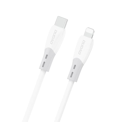 ⁨Kabel przewód z silikonowym oplotem USB-C - iPhone Lightning L25SX 30W 2m - biały⁩ w sklepie Wasserman.eu
