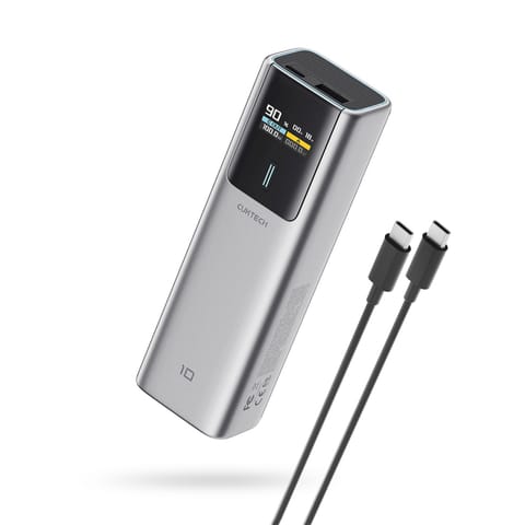 ⁨Powerbank 10000mAh USB-C USB-A 150W - szary⁩ w sklepie Wasserman.eu