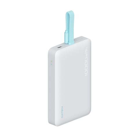 ⁨Powerbank magnetyczny 10000mAh USB-C z wbudowanym kablem USB-C - biały⁩ w sklepie Wasserman.eu