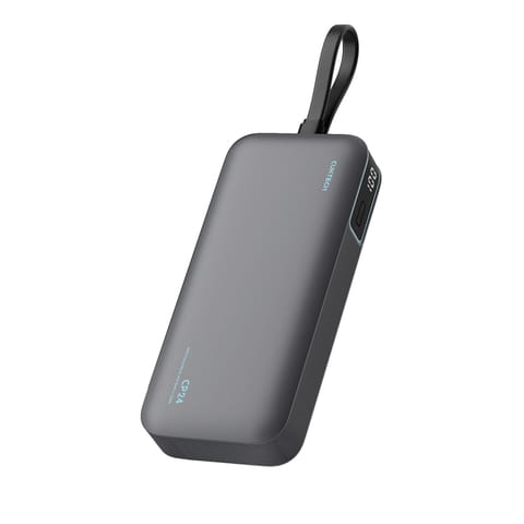 ⁨Powerbank 20000mAh USB-A USB-C ze zintegrowanym kablem 40W - szary⁩ w sklepie Wasserman.eu