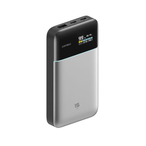 ⁨Powerbank 15000mAh USB-A USB-C 100W - szary⁩ w sklepie Wasserman.eu