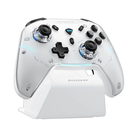 ⁨Kontroler bezprzewodowy ze stacją ładującą do gier G5Pro Max - biały⁩ w sklepie Wasserman.eu