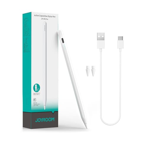 ⁨Rysik stylus aktywny z 2 wymiennymi końcówkami - biały⁩ w sklepie Wasserman.eu