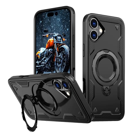 ⁨Etui pokrowiec na iPhone 16 Hybrid Armor Trendy MagSafe - czarny⁩ w sklepie Wasserman.eu