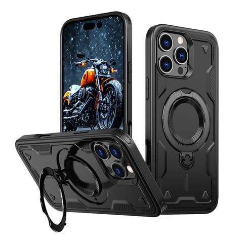 ⁨Etui pokrowiec na iPhone 16 Pro Max Hybrid Armor Trendy MagSafe - czarny⁩ w sklepie Wasserman.eu