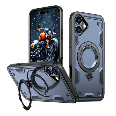 ⁨Etui pokrowiec na iPhone 16 Hybrid Armor Trendy MagSafe - niebieski⁩ w sklepie Wasserman.eu