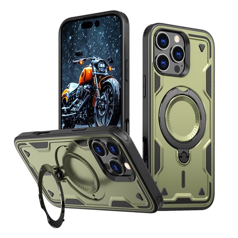 ⁨Etui pokrowiec na iPhone 16 Pro Hybrid Armor Trendy MagSafe - zielony⁩ w sklepie Wasserman.eu