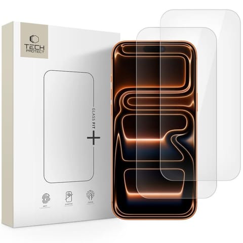 ⁨Szkło hartowane na iPhone 16 Pro Max / 17 Pro Max Glass Fit+ przezroczyste - 2 szt.⁩ w sklepie Wasserman.eu