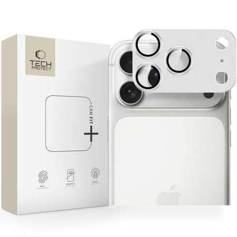 ⁨Szkło na obiektyw na iPhone 17 Pro Max Camfull Fit+ - srebrne⁩ w sklepie Wasserman.eu