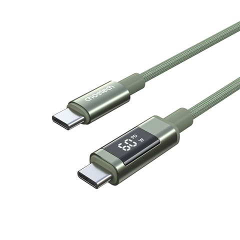 ⁨Kabel przewód USB-C z wyświetlaczem PD 60 W 1.2 m - zielony⁩ w sklepie Wasserman.eu