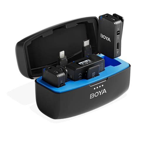 ⁨Zestaw mikrofonów bezprzewodowych z etui ładującym 8GB 2.4 GHz USB-C⁩ w sklepie Wasserman.eu