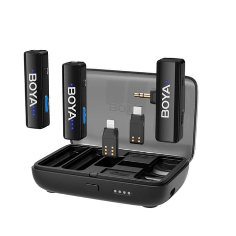 ⁨Zestaw mikrofonów bezprzewodowych z etui 1000mAh 2.4GHZ USB-C⁩ w sklepie Wasserman.eu