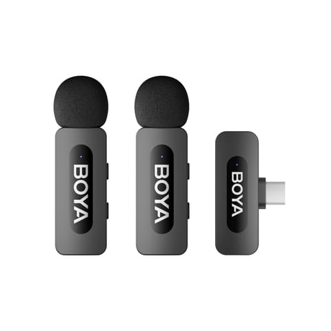 ⁨Zestaw mikrofonów bezprzewodowych 120dB 2.4GHz USB-C - czarny⁩ w sklepie Wasserman.eu