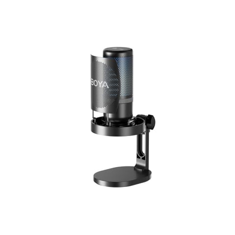 ⁨Mikrofon przewodowy ze statywem biurkowym K3 108dB RGB USB-C - czarny⁩ w sklepie Wasserman.eu