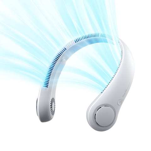 ⁨Wentylator przenośny wiatrak na szyję 4000mAh - szary⁩ w sklepie Wasserman.eu