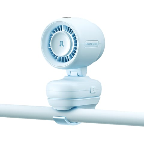 ⁨Mini wentylator na wózek dziecięcy z metalowym klipsem 5000mAh - niebieski⁩ w sklepie Wasserman.eu