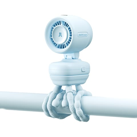 ⁨Mini wentylator na wózek dziecięcy z elastycznym tripodem 5000mAh - niebieski⁩ w sklepie Wasserman.eu