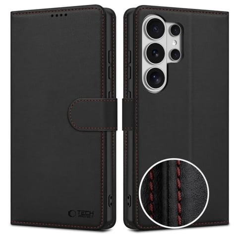 ⁨Etui futerał na Samsung Galaxy S26 Ultra Wallet - czarno czerwony⁩ w sklepie Wasserman.eu