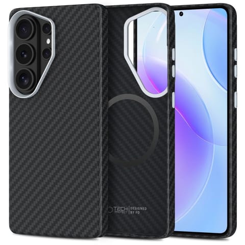 ⁨Etui pokrowiec na Samsung Galaxy S26 Ultra Icon Carbon MagSafe - czarno srebrny⁩ w sklepie Wasserman.eu