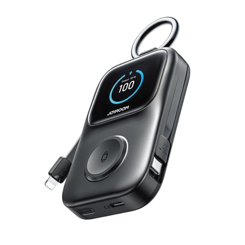 ⁨Powerbank 5000mAh z ładowaniem bezprzewodowym zegarka 5 W - czarny⁩ w sklepie Wasserman.eu
