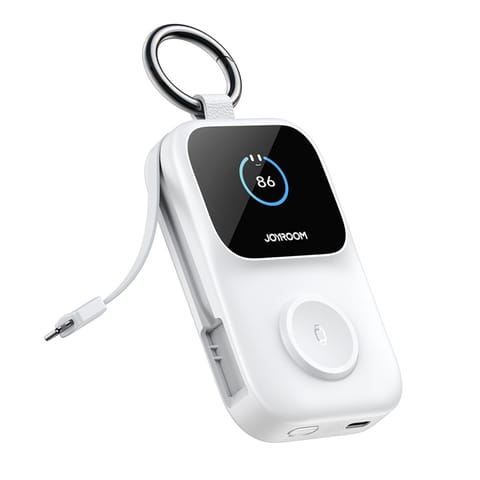 ⁨Powerbank 5000mAh z ładowaniem bezprzewodowym zegarka 5 W - biały⁩ w sklepie Wasserman.eu