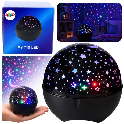 ⁨Projektor Gwiazd Lampka Nocna Głośnik 2w1 Czarny⁩ w sklepie Wasserman.eu