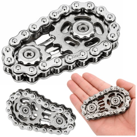 ⁨Fidget Spinner Łańcuch Zębatki Antystresowy Stal Nierdzewna Srebrny⁩ w sklepie Wasserman.eu