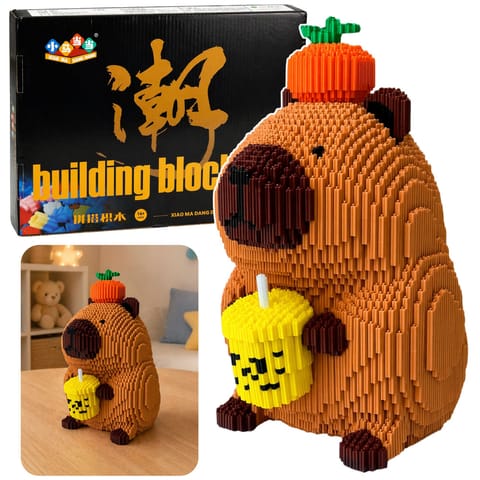 ⁨Klocki Konstrukcyjne Kapibara Shake Jabłko 3D Duża Figurka 3900 el. 25cm⁩ w sklepie Wasserman.eu
