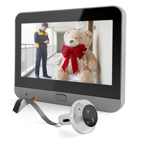 ⁨Wizjer Elektroniczny do Drzwi Kamera Full HD WiFi Tuya Detekcja Ruchu PIR⁩ w sklepie Wasserman.eu