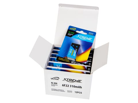 ⁨Akumulator  NI-MH 9V 310mAh XTREME 12 blistrów⁩ w sklepie Wasserman.eu