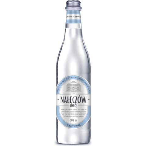 ⁨Woda mineralna NAŁĘCZÓW ZDRÓJ 0.5L (12 sztuk) gazowana w szkle bez kaucji⁩ w sklepie Wasserman.eu
