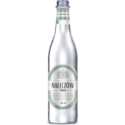 ⁨Woda mineralna NAŁĘCZÓW ZDRÓJ 0.5L (12 sztuk) niegazowana w szkle bez kaucji⁩ w sklepie Wasserman.eu