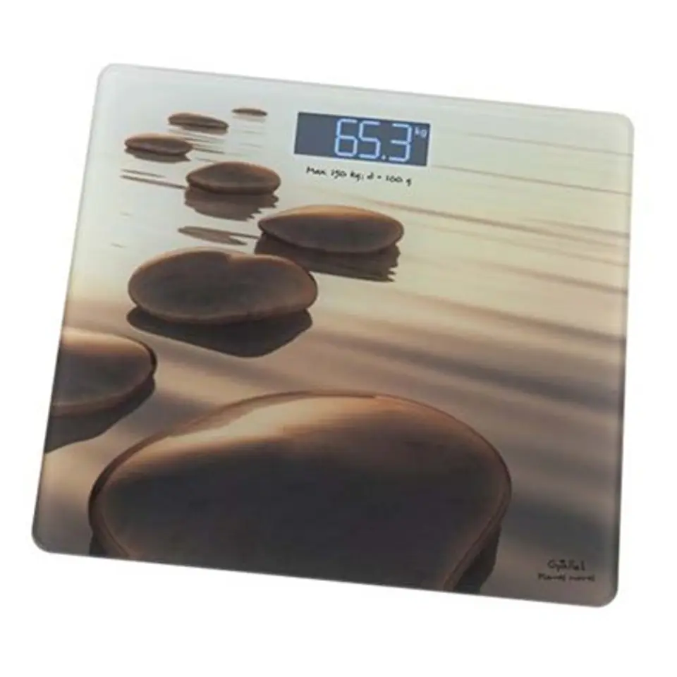 ⁨Gallet Personal scale Pierres beiges GALPEP951 Maximum weight (capacity) 150 kg, Accuracy 100 g, Photo with motive⁩ at Wasserman.eu