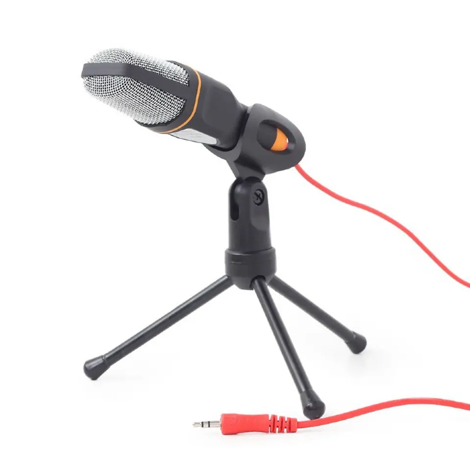 Gembird Desktop microphone with a tripod MIC-D-03 3.5 mm connector, 3.5 mm connector, Black, Built-in microphone w sklepie Wasserman.eu