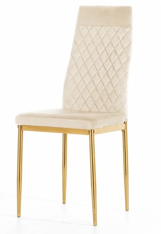 ⁨Krzesło tapicerowane VALVA CARO VELVET BEIGE GOLD⁩ w sklepie Wasserman.eu