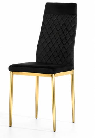⁨Krzesło tapicerowane VALVA CARO VELVET BLACK GOLD⁩ w sklepie Wasserman.eu