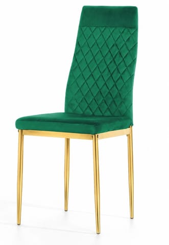 ⁨Krzesło tapicerowane VALVA CARO VELVET GREEN GOLD⁩ w sklepie Wasserman.eu