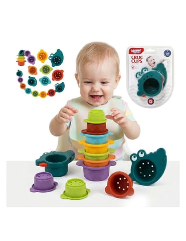 ⁨WOOPIE BABY Zabawka do Kąpieli Kubeczki Przelewowe Krokodylek⁩ w sklepie Wasserman.eu
