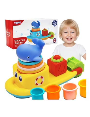 ⁨WOOPIE BABY Zabawka Wodna Statek Wieloryb Kubeczki Przelewowe⁩ w sklepie Wasserman.eu