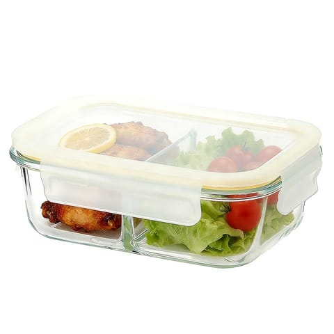 ⁨SZKLANY POJEMNIK 600ml LUNCH BOX Z PRZEGRODĄ SZCZELNY 5622⁩ w sklepie Wasserman.eu