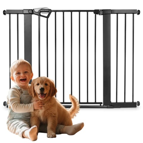 ⁨Milly Mally Bramka zabezpieczająca Barierka na schody z rozszerzeniami Guardy 118 Black⁩ at Wasserman.eu