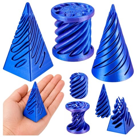 ⁨Zabawki Antystresowe Stożki Obrotowe Sensoryczne Figurki 3D Niebieskie⁩ w sklepie Wasserman.eu