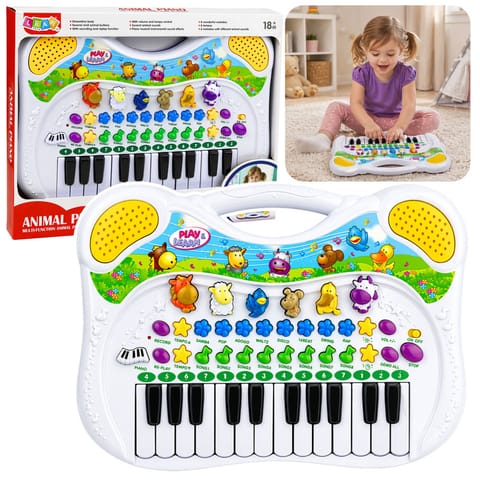 ⁨Interaktywne Pianinko Edukacyjne Dla Dzieci Dźwięki Zwierzątek Melodie⁩ w sklepie Wasserman.eu